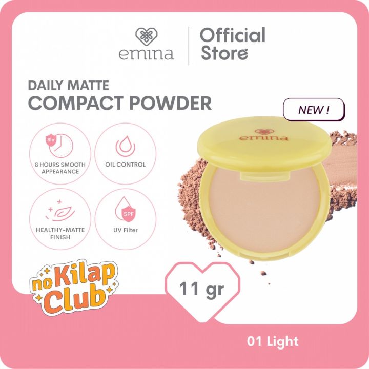 Emina Daily Matte Compact Powder 11gr - Bedak Padat - Compact Powder - Bedak - Complexion - Rias Wajah