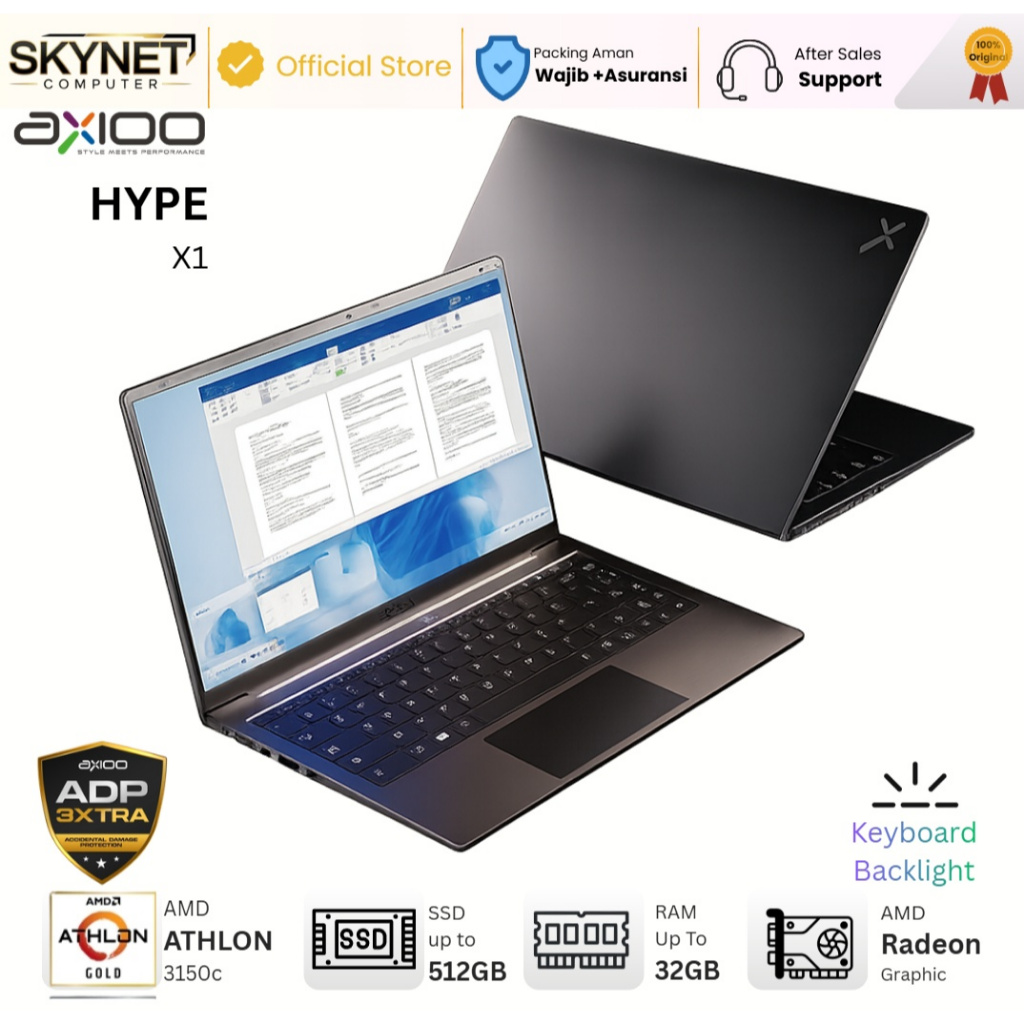 Jual AXIOO HYPE X1 AMD Athlon Gold 3150c RAM32GB SSD256GB 14 FHD IPS Windows 11 - Laptop Kerja Sekolah Usaha Bisnis Editing | Shopee Indonesia