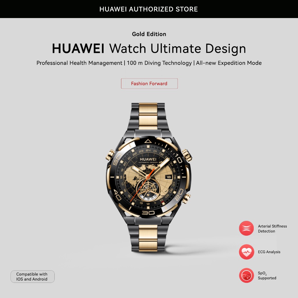 Jual [NEW]HUAWEI WATCH Ultimate Smartwatch | Zirconium-based Liquid Metal | 100 m Diving Technology | Precise Five-Constellation GPS | Shopee Indonesia