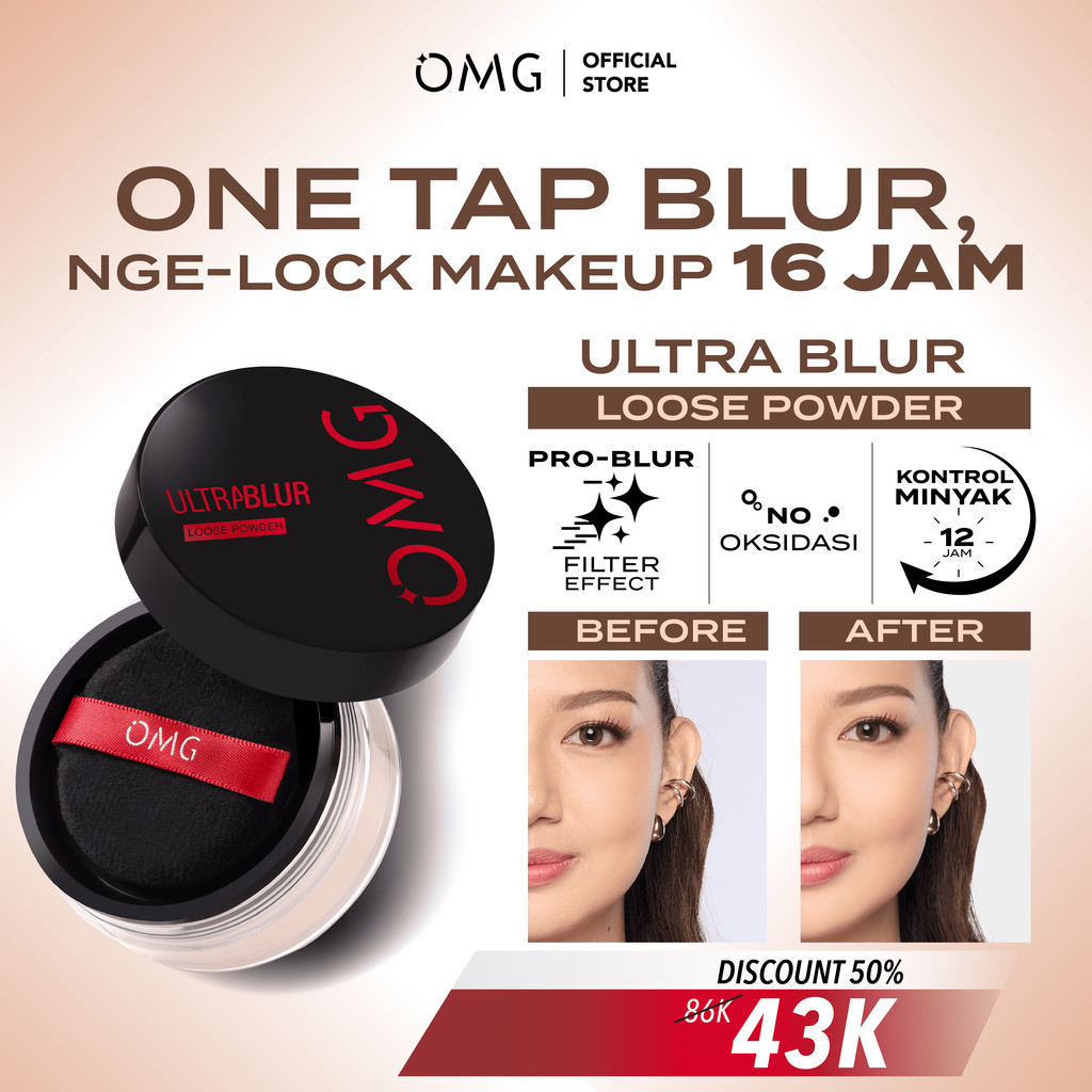 Jual OMG Oh My Glam Ultra Blur Loose Powder 12g I Bedak Tabur Tahan Lama 16 Jam, Oil Control, Blur Pori, SPF15 PA++ | Shopee Indonesia