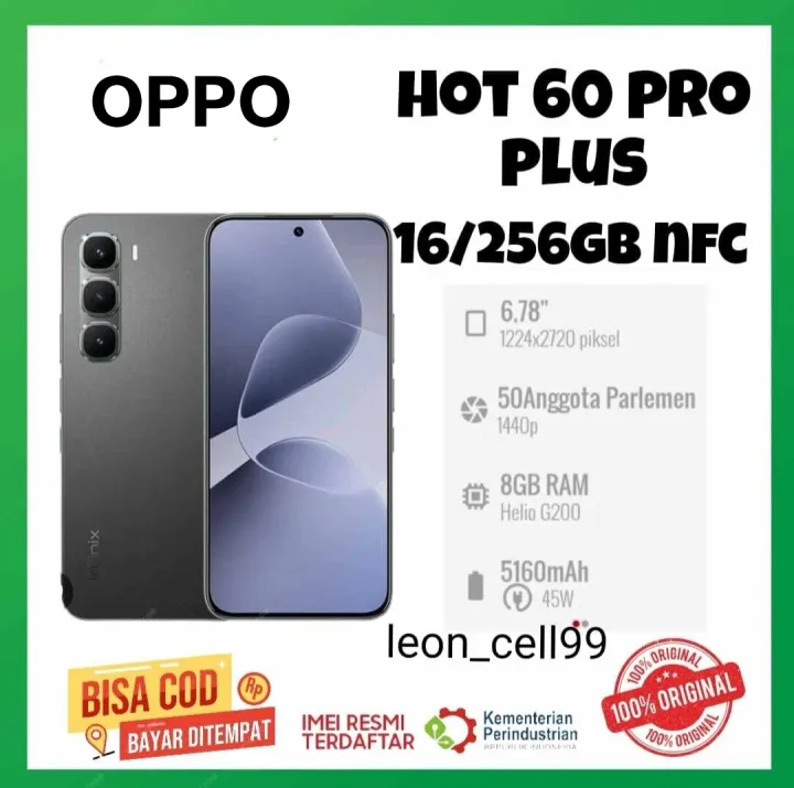 Infinix Hot 60 Pro plus 16+256 GB layar Amoled mediatek helio G200 garansi resmi 1 tahun | Lazada Indonesia