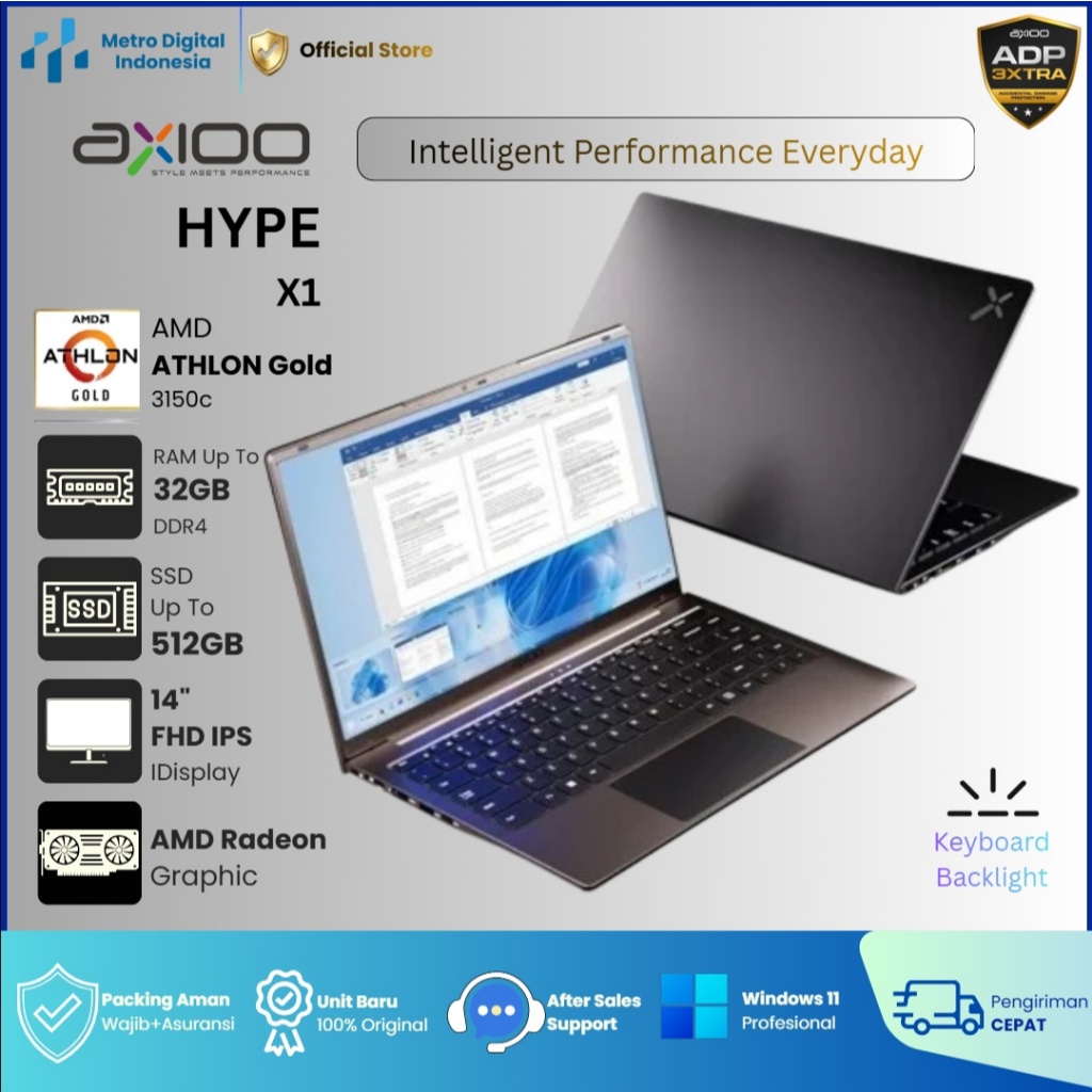 Jual AXIOO HYPE X1 AMD ATHLON Gold 3150C RAM32GB SSD256GB 14 FHD IPS Windows 11 | Shopee Indonesia
