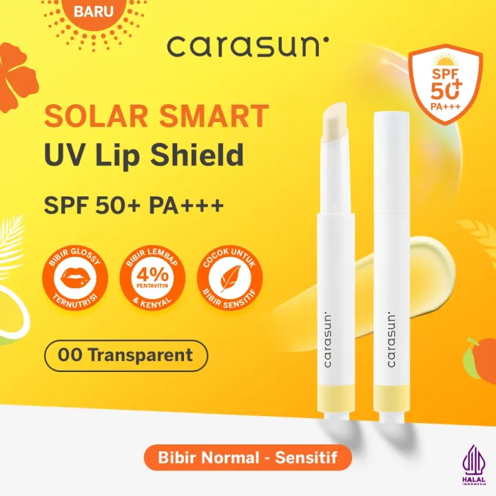 Carasun Solar Smart UV Lip Shield SPF 50+ PA+++ ! Lip Sunscreen Lipbalm Perlindungan Bibir | Lazada Indonesia