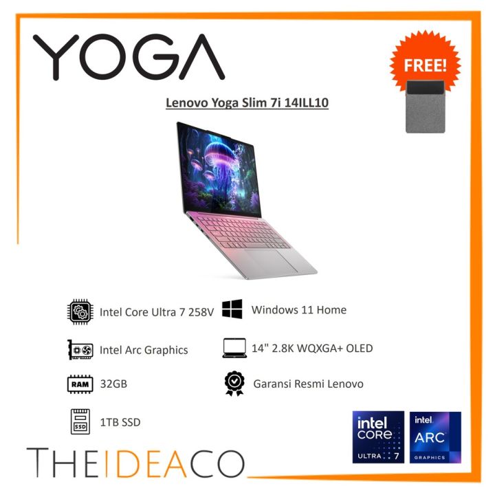 Lenovo Yoga Slim 7i Aura Edition 83JX000TID Intel Ultra 7 258V 32GB 1TB SSD Touch OLED Win11 OH 2024 Evo | Lazada Indonesia