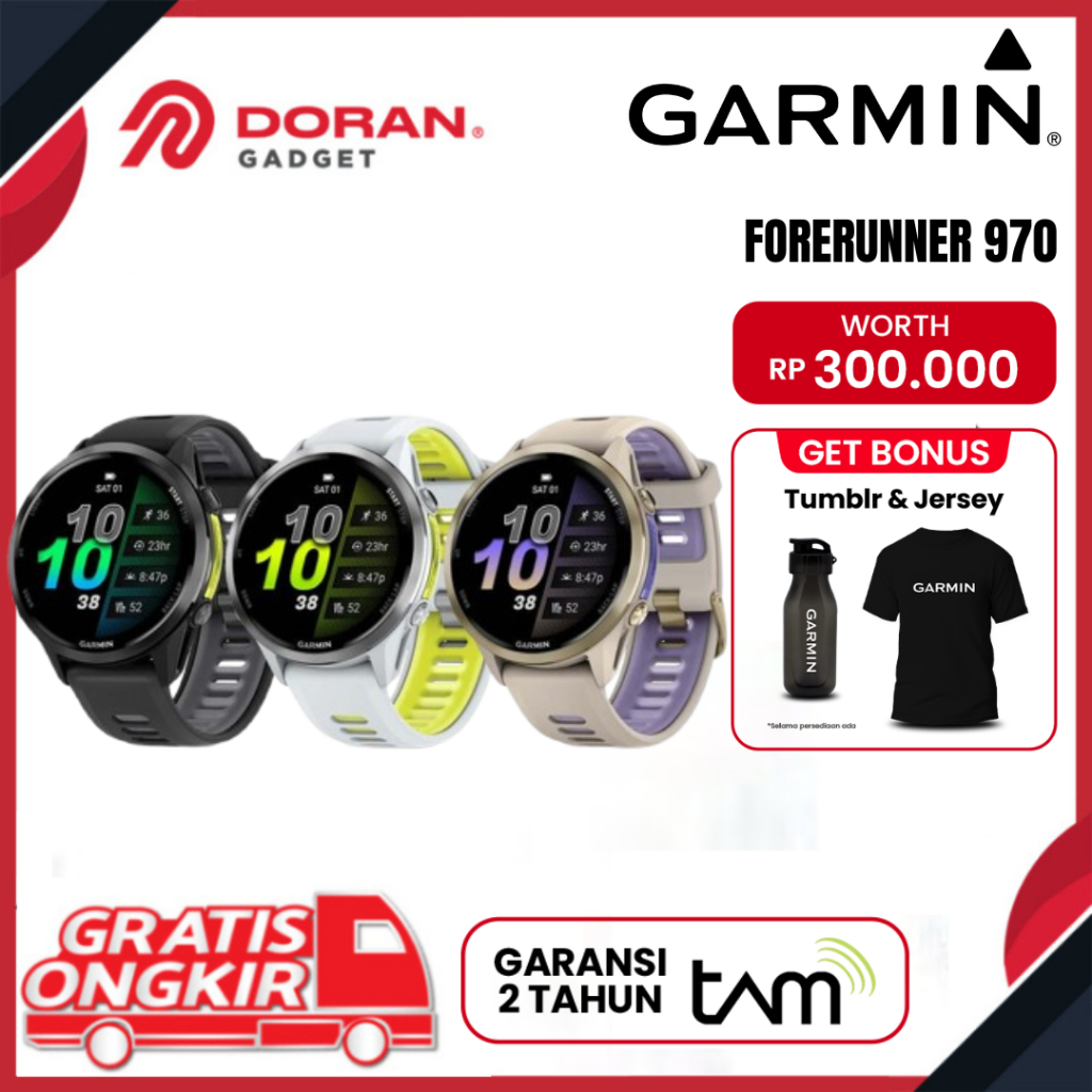 Jual Garmin Forerunner 970 Music Smartwatch with AMOLED Display GPS Triatlon - Garansi Resmi | Shopee Indonesia
