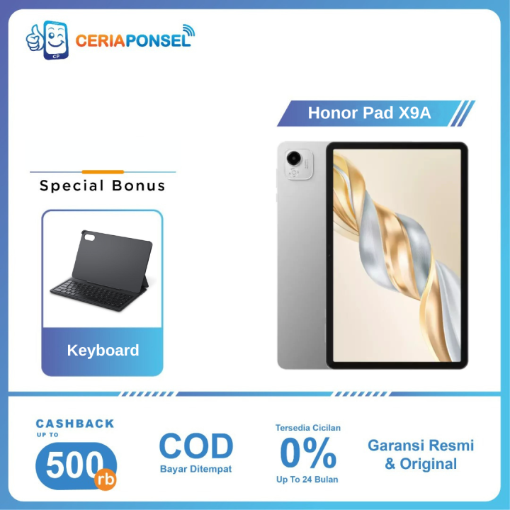 Honor Pad X9A WIFI 6/128GB Snapdragon 685 (6 nm) 8MP 8300mAh 35W | Garansi Resmi Honor Indonesia 1 Tahun | Lazada Indonesia