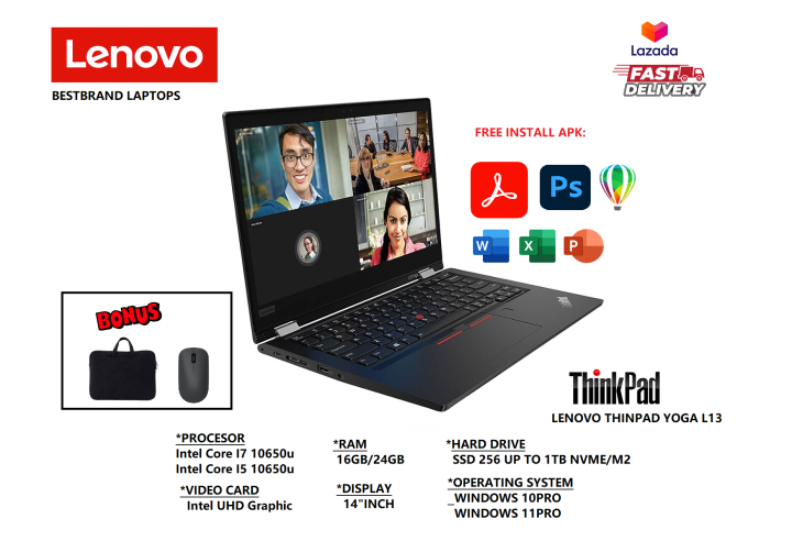 Laptop Lenovo ThinkPad L13 YOGA Core i5 11th 13-Inch BERGARANSI SIAP PAKAI | Lazada Indonesia