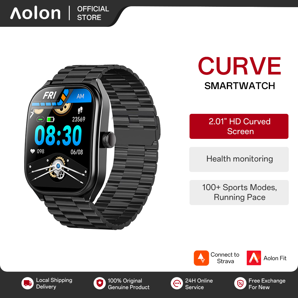 Jual Aolon Curve Jam Tangan Smartwatch Original Running Pace Ip68 Waterproof Strava Sports Fitness Tracker Men Women BP Monitoring Bluetooth Call For Pria Wanita | Shopee Indonesia