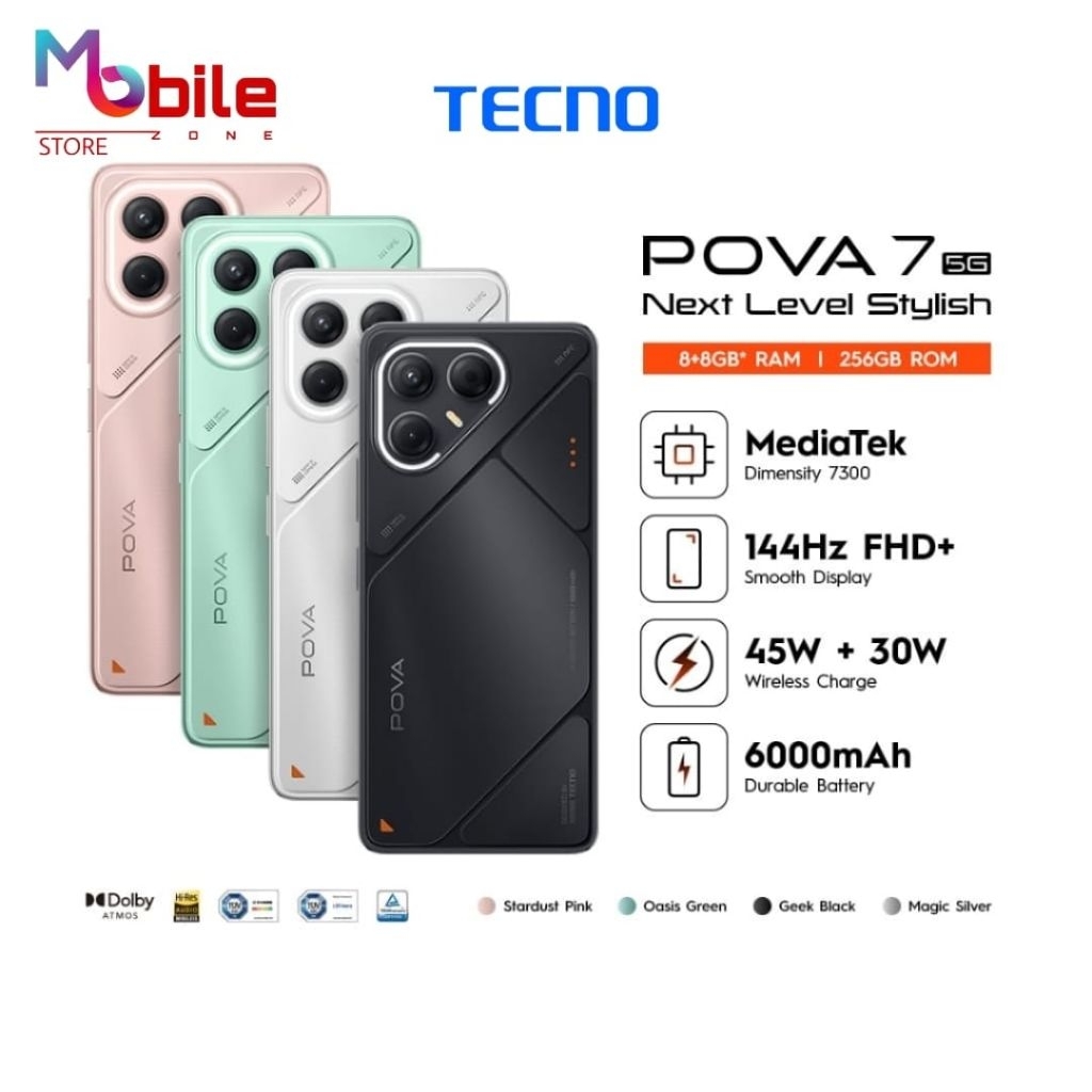 Jual TECNO POVA 7 5G 8/256 GB GARANSI RESMI | Shopee Indonesia