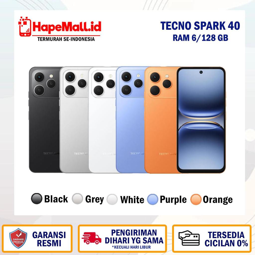 Jual TECNO SPARK 40 6/128 GB GARANSI RESMI TECNO INDONESIA TERMURAH | Shopee Indonesia