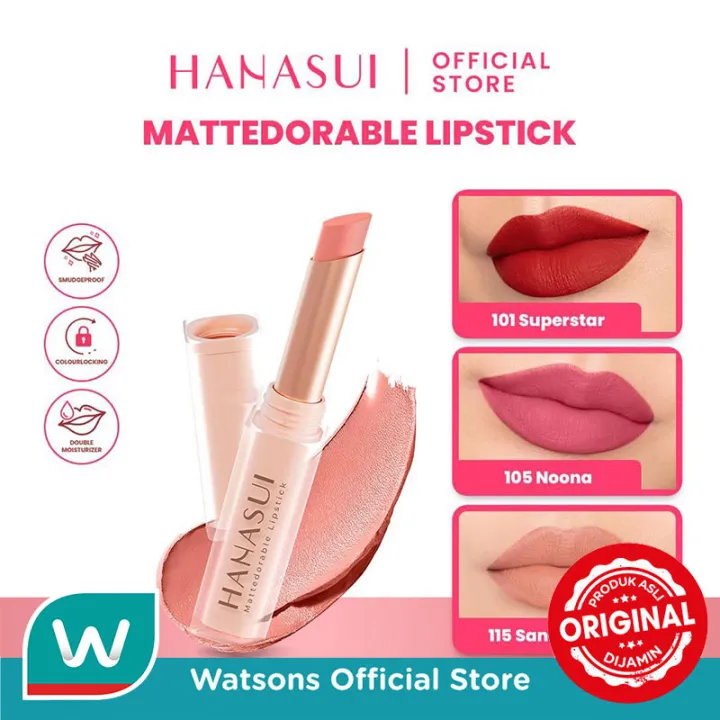 Hanasui Mattedorable Lipstick Sandstone #115 | Lazada Indonesia