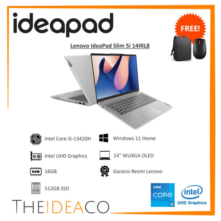 Lenovo IdeaPad Slim 5i 82XD009NID i5-13420H 16GB 512GB SSD 14" OLED W11H Office | Lazada Indonesia