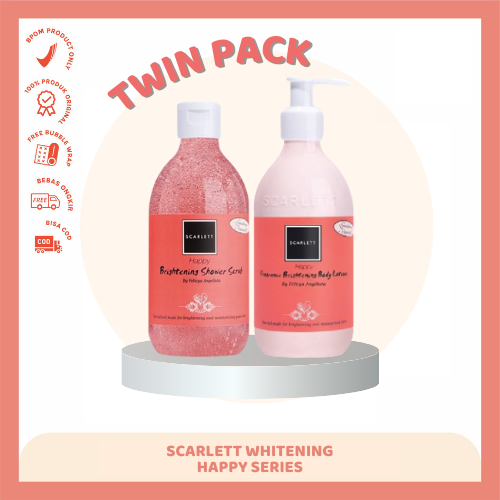 PAKET 2in1 SCARLETT WHITENING BODY LOTION BODY SHOWER LULUR FULL SIZE ORIGINAL SCARLET PAKET 2pcs LULUR SABUN HANDBODY LOTION SET