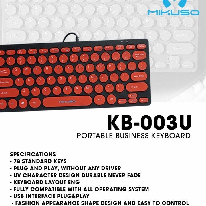 Keyboard MIKUSO KB-003U Portable Business Keyboard Mercury | Lazada Indonesia