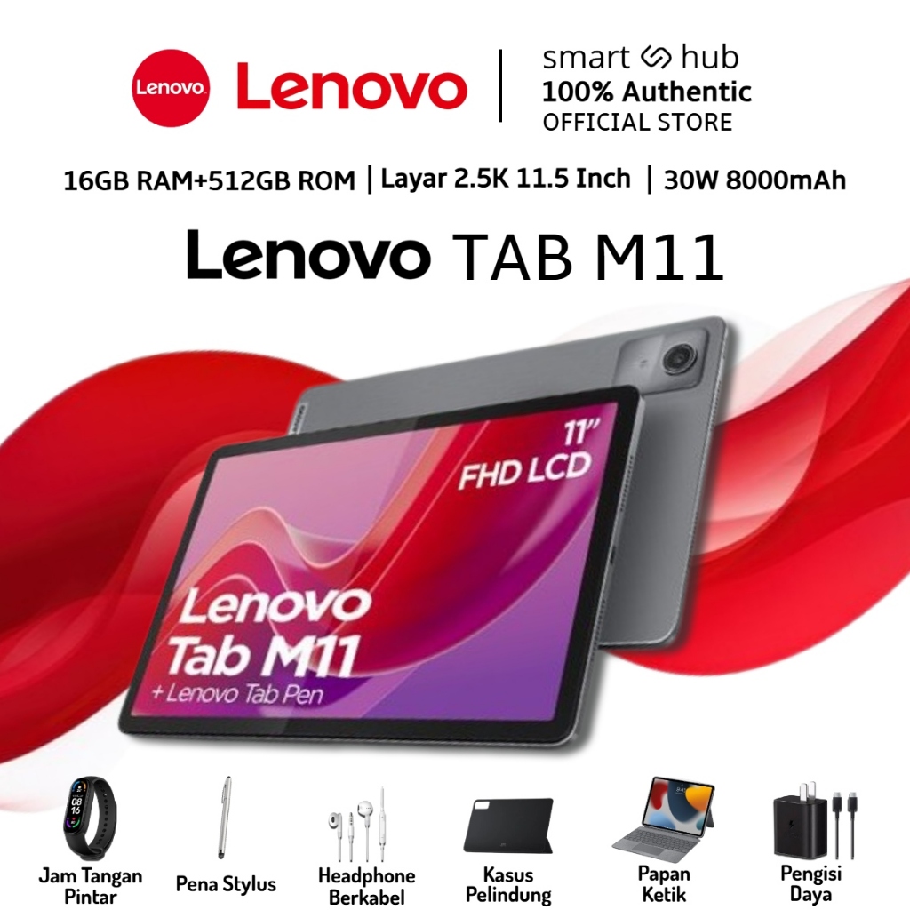 Jual 2026 Baru Lenovo Tab M11 RAM 16GB + ROM 512GB | Mendukung 4G/5G + WiFi | Slot kartu SIM | Android 12 | Pengiriman gratis ke seluruh Indonesia | Shopee Indonesia