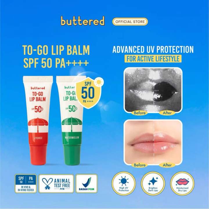 Buttered To-Go Lip Balm SPF 50 PA++++ Lip Balm | Lazada Indonesia