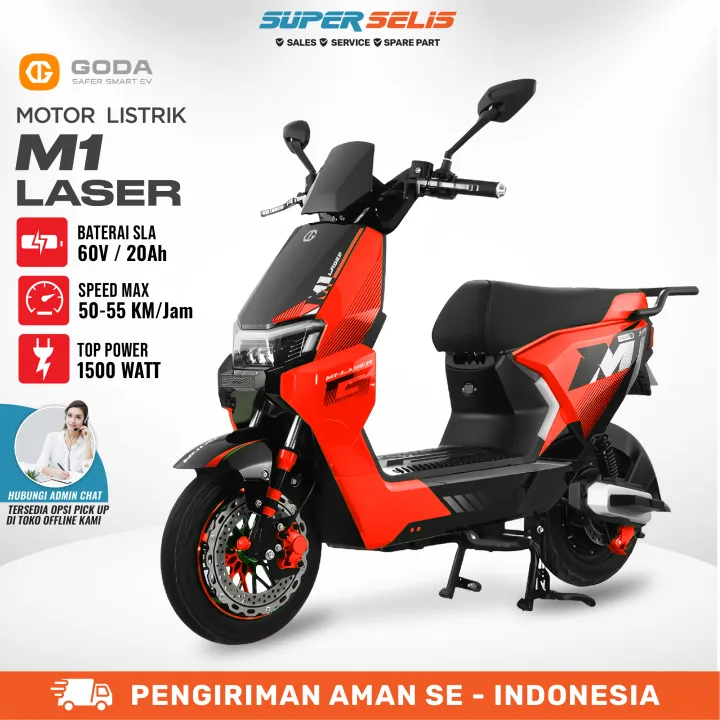Sepeda Motor Listrik GODA M1 Laser 60V/20AH Garansi Resmi | Lazada Indonesia