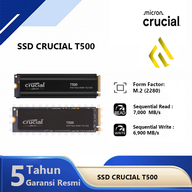SSD Crucial T500 500GB 1TB 2TB 4TB - SSD Internal M.2 NVMe PCIe Gen4 | Lazada Indonesia