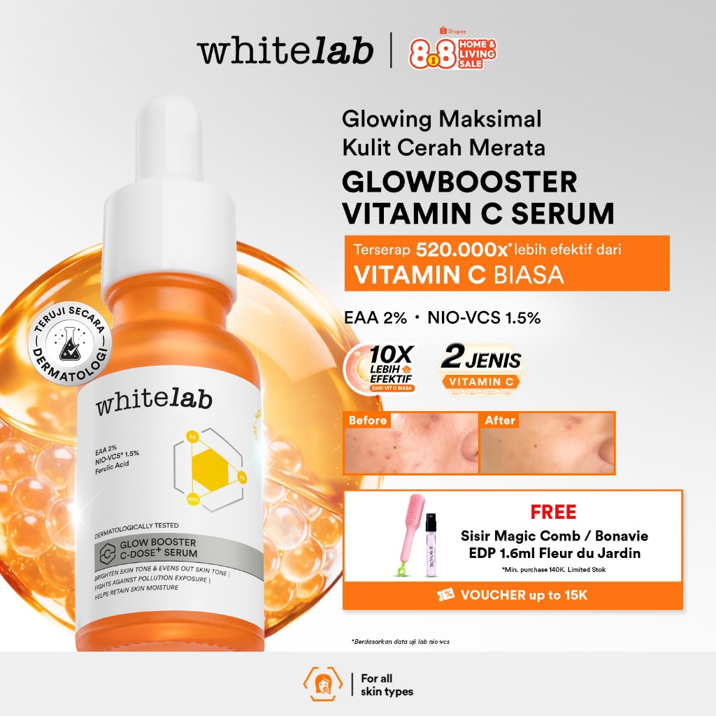 Jual Whitelab Serum Vitamin C Glow Booster - Antioksidan Tinggi untuk Kulit Cerah dan Glowing C-Dose+ dengan NIO-VCS | Shopee Indonesia