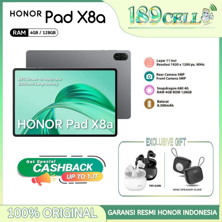 HONOR Pad X8A 4/128GB - 11" TFT LCD, Snapdragon 680 - Garansi Resmi Honor | Lazada Indonesia