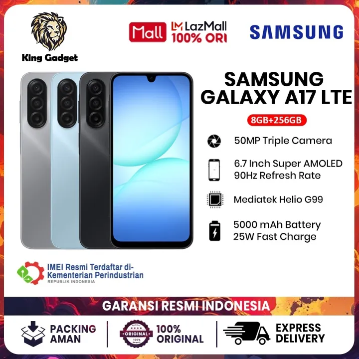 Samsung Galaxy A17 LTE 8GB+256GB - Garansi Resmi 1 Tahun | Lazada Indonesia