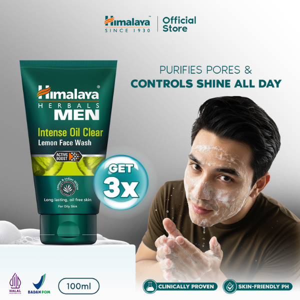 ( Paket Hemat Isi 3 ) Himalaya Men Intense Oil Lemon Control Face Wash 3X 100ml