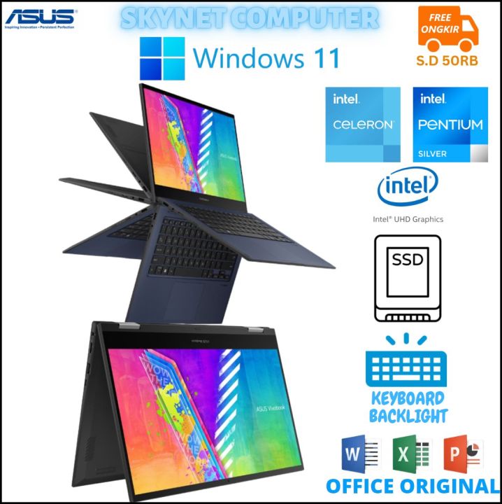ASUS VIVOBOOK GO FLIP 14 TP1400KA INTEL N4500 RAM8GB SSD512GB IPS TOUCHSCREEN WINDOWS 11 DAN OFFICE 2021 ORIGINAL | Lazada Indonesia
