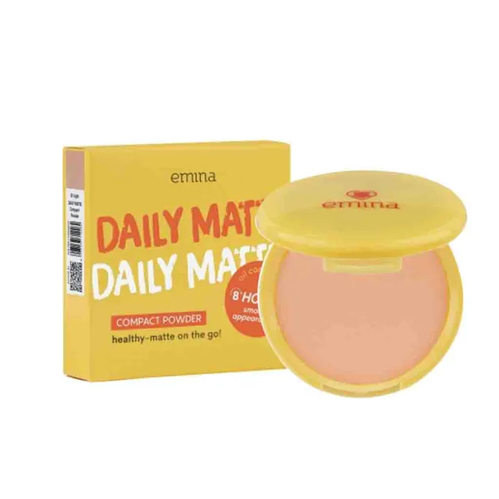 Emina Daily Matte Compact Powder 11 g Tersedia 4 Warna (Light Natural Caramel Mocca)