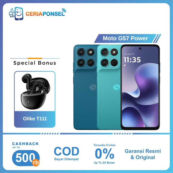 Motorola G57 Power 5G 8/128GB & 8/256GB Snapdragon 6s 50MP 7000mAh 33W | Garansi Resmi Motorola Indonesia 1 Tahun | Lazada Indonesia