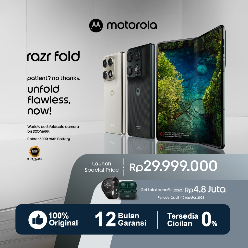 Jual Motorola Razr Fold - Best Fold Camera DxOMark SonyLytia828 & 50MP Periscope Zoom SonyLytia600 & 32MP Selfie SonyLytia500 - 6000mAh 80W wired/50W wireless - Dolby Vision 165Hz LTPO Display - IP46/48/49 - 12/256GB | Shopee Indonesia