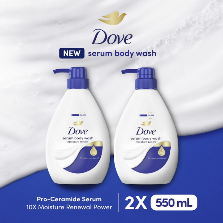Dove Serum Body Wash Pro-Ceramide Moisture Renew Pump 550ml x2