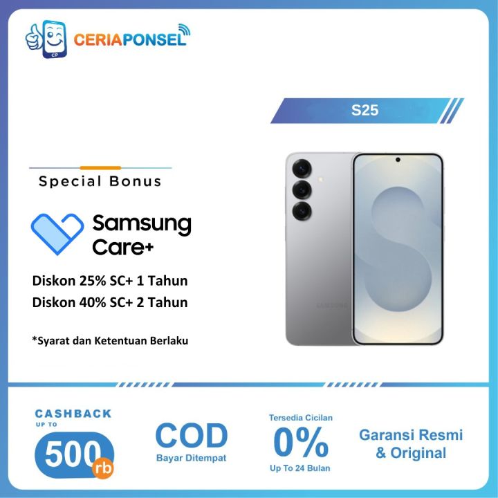 Samsung Galaxy S25 12/256GB & 12/512GB, Smartphone AI | Galaxy AI | Kamera 50MP | Prosesor Snapdragon 8 Elite | Garansi Resmi Samsung 1Tahun | Lazada Indonesia
