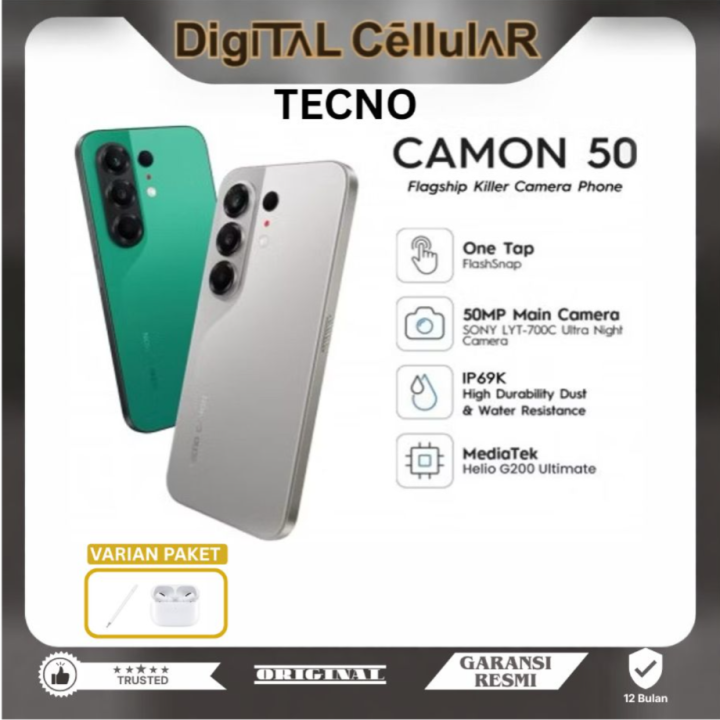 TECNO CAMON 50 8/128 GB 8/256 GB 12/256 Garansi Resmi | Lazada Indonesia