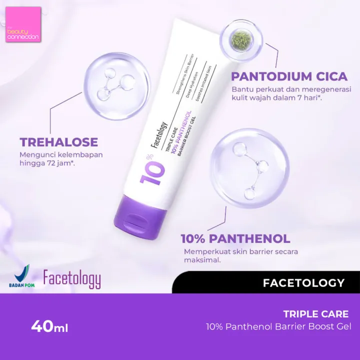 Facetology Moisturizer Triple Care 10% Panthenol Barrier Boost Gel 40gr | Lazada Indonesia