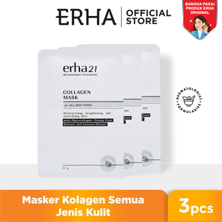 ERHA Collagen Mask 3 pcs - Masker Kolagen Anti Aging & Pencerah