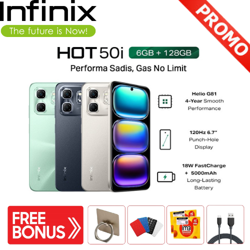 Infinix Hot 50i 6/128GB - Up to 12GB Extended RAM | Lazada Indonesia