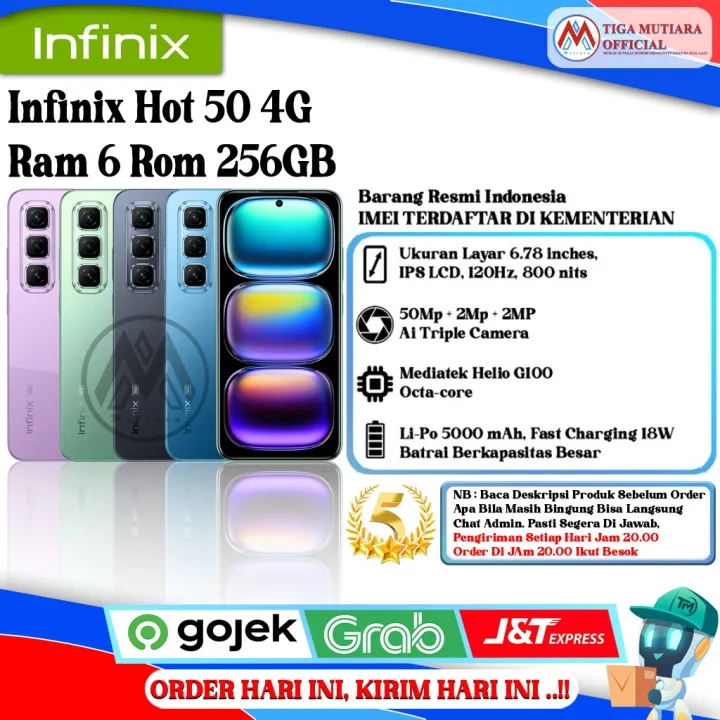 Infinix Hot 50 4G Ram 6 Rom 256GB | Lazada Indonesia