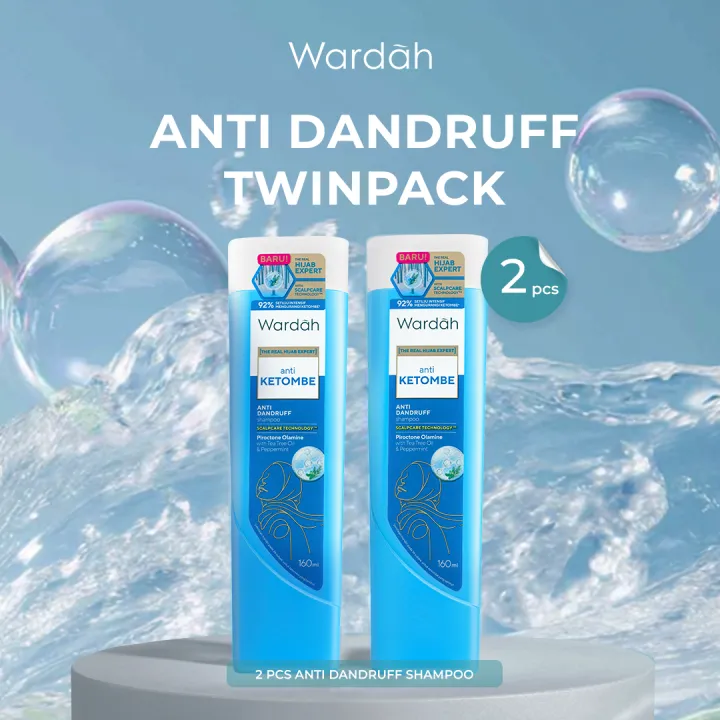 Wardah Shampoo 160mL Twinpack Anti Hairfall Anti Dandruff Daily Fresh & Nutrishine 160mL | Rambut Anti Rontok Anti Lepek Anti Ketombe Rambut Sehat - Personal Care