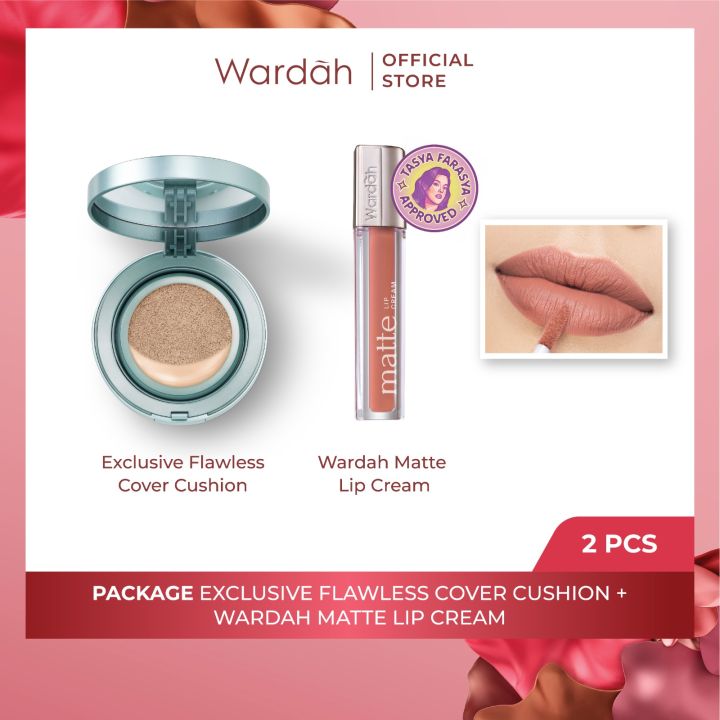 [EXCLUSIVE PACK!] WARDAH Paket Exclusive Flawless Cover Cushion + WARDAH Matte Lip Cream - Makeup