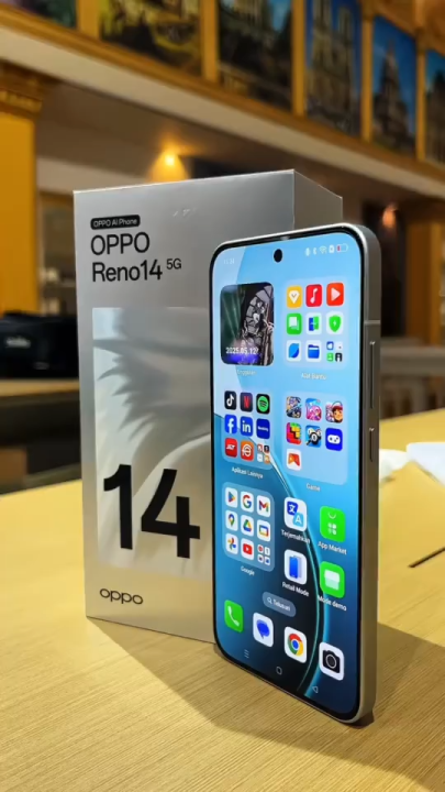 Oppo Reno 14 5G 8/256GB 12/256GB NFC MediaTek Dimensity 8350 6.59" 120Hz Garansi Resmi Oppo 1 Tahun | Lazada Indonesia
