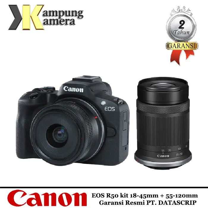 Canon EOS R50 Mirrorless Camera with 18-45mm and 55-210mm Lenses