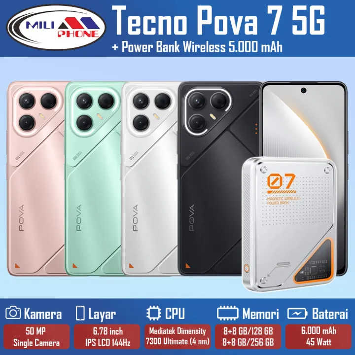 Tecno Pova 7 5G Garansi Resmi 1 Tahun | Lazada Indonesia