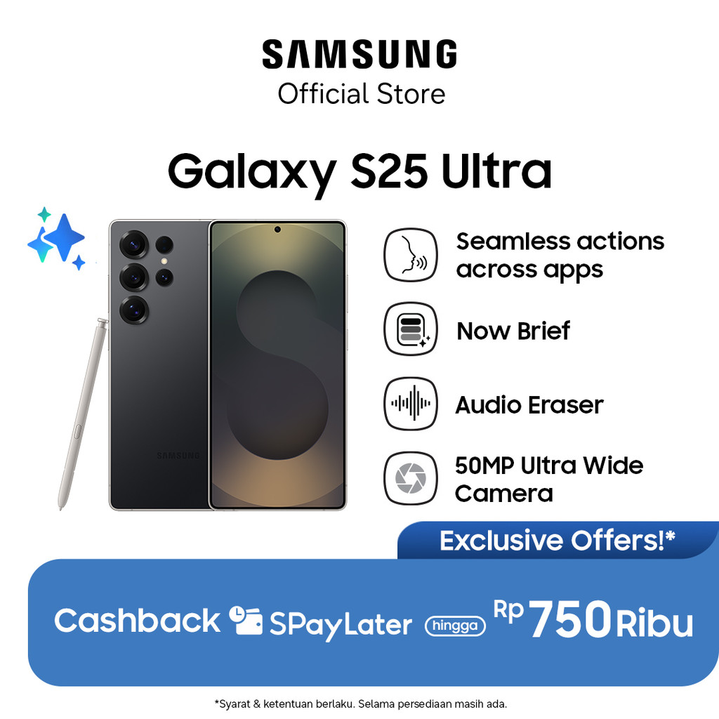 Jual Samsung Galaxy S25 Ultra 12/512GB - Titanium Black, Hp AI, Galaxy AI | Shopee Indonesia