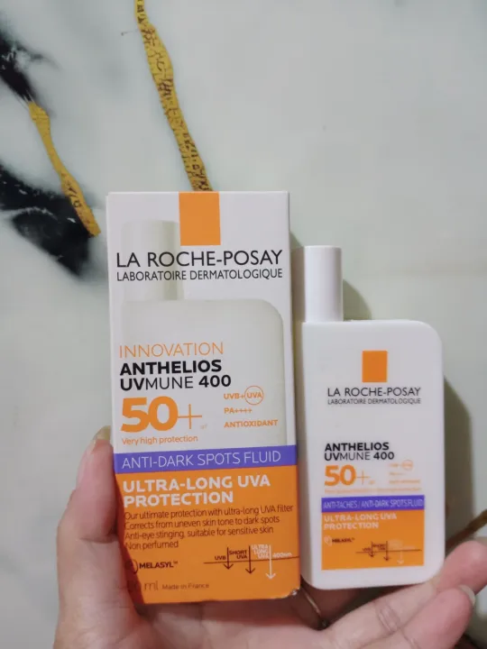 LA ROCHE-POSAY ANTHELIOS UVMUNE 400 SPF 50 Anti-Dark Spots Fluid Ultra-Long UVA Protection 50 ml. | Lazada Indonesia