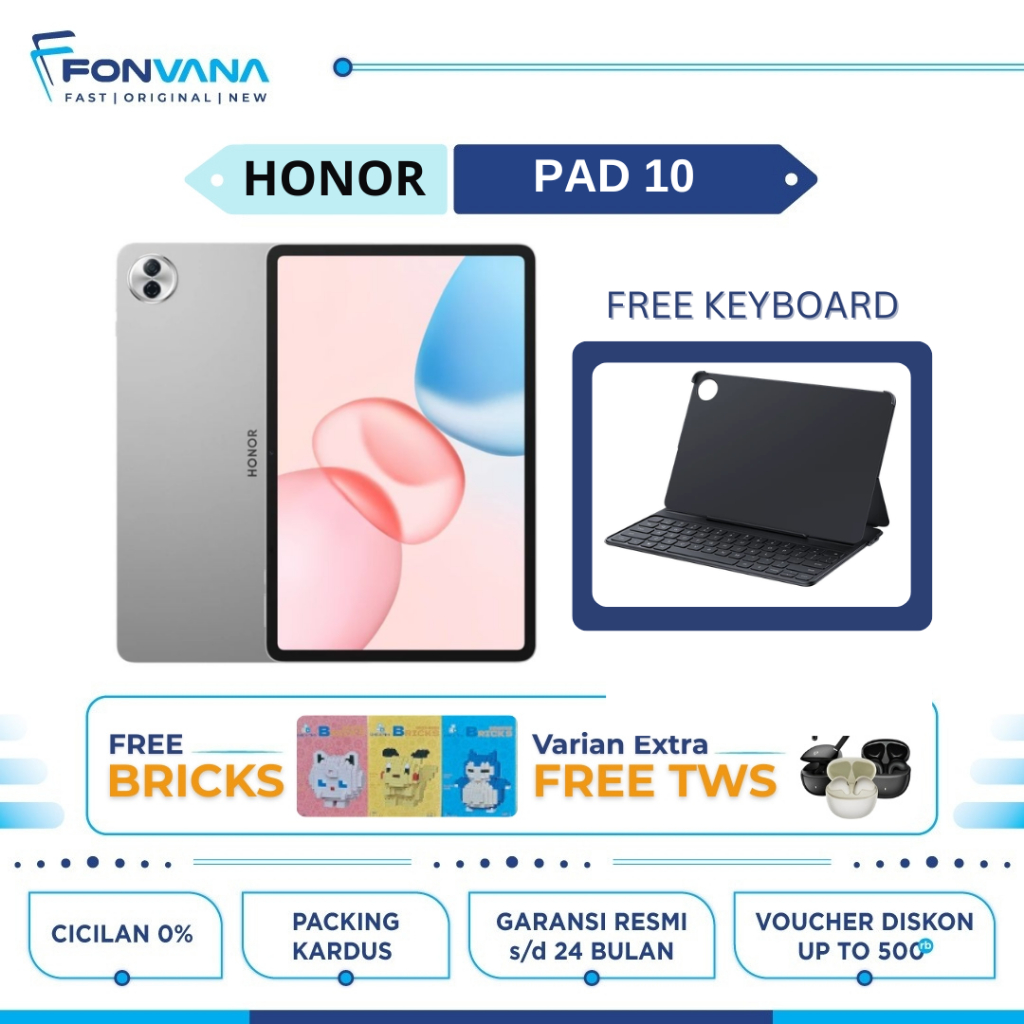 Jual Honor Pad 10 Wi-Fi 8/256GB - Snapdragon 7 Gen 3 Layar 12.1 inch 120Hz 2.5K IPS with 10100mAh 35W - Garansi Resmi Honor Indonesia 1 Tahun | Shopee Indonesia