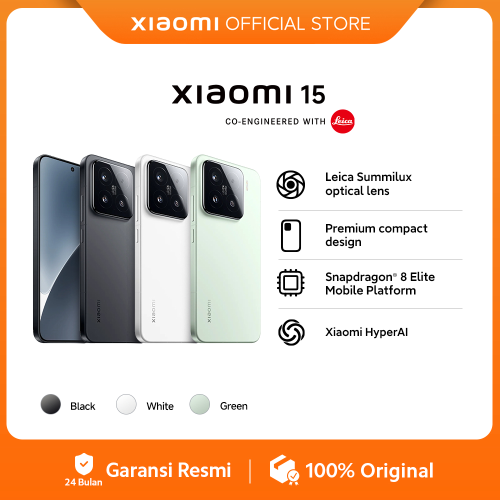 Jual Xiaomi 15 (12/256GB) (12/512GB) | Leica Summilux Optical Lens | Premium compact design | Snapdragon 8 Elite Mobile Platform | Xiaomi Hyper AI [Official Store] | Shopee Indonesia