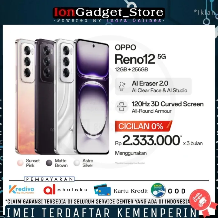 Oppo Reno 12 5G 12/256gb Smartphone Garansi Resmi | Lazada Indonesia