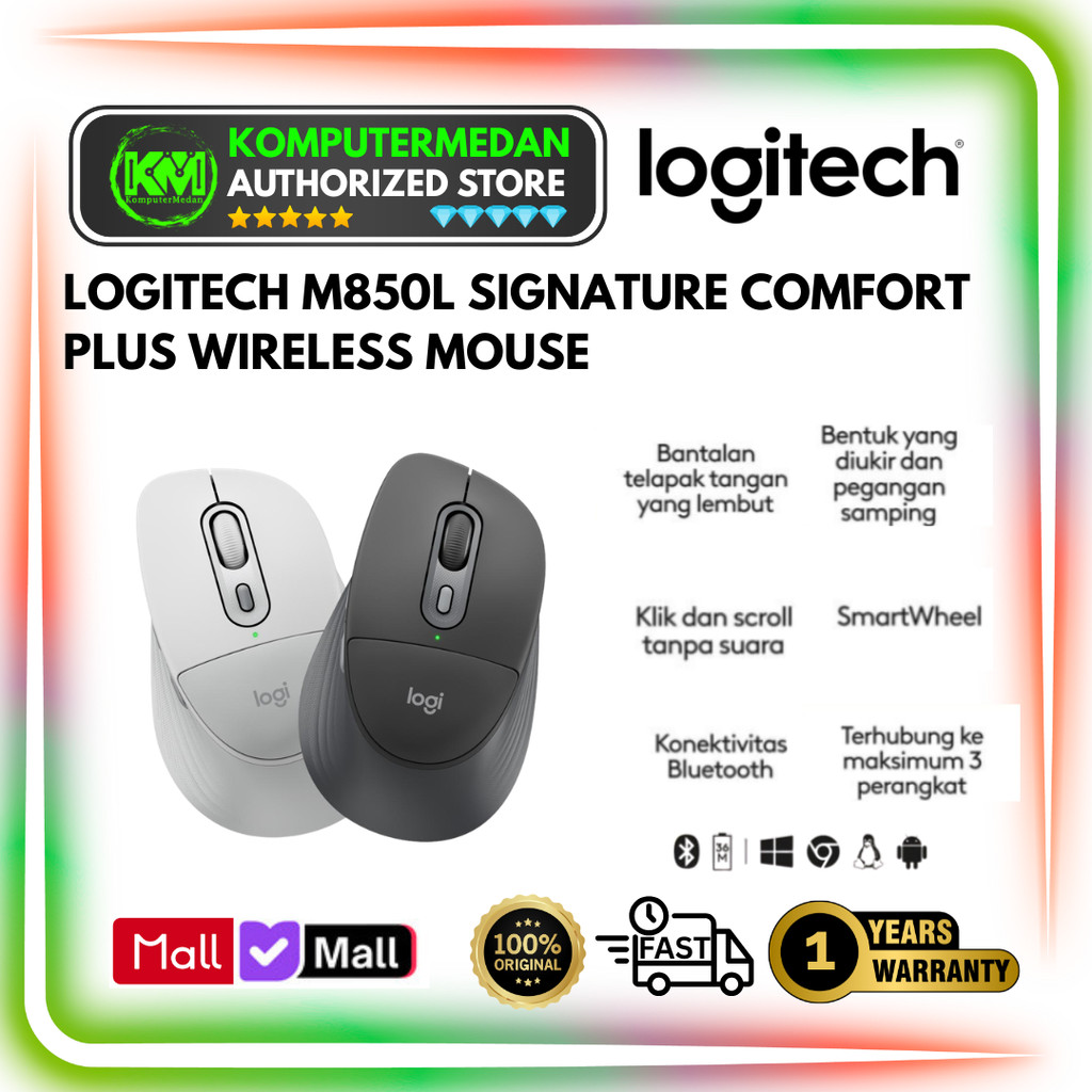 Jual Logitech M850L / M850 L Mouse Wireless Multi Device Bolt & Bluetooth Signature Comfort Plus | Shopee Indonesia