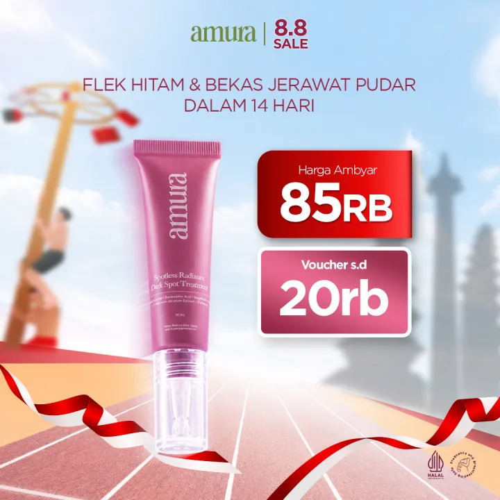 Amura Spotless Radiance Dark Spot Treatment – Serum Flek Hitam Menyamarkan Noda Hitam Acne Spot dan Kulit Kusam | Niacinamide 4% Tranexamic Acid Dark Spot Treatment Serum Bekas Jerawat Mencerahkan Wajah 10ml BPOM | Lazada Indonesia