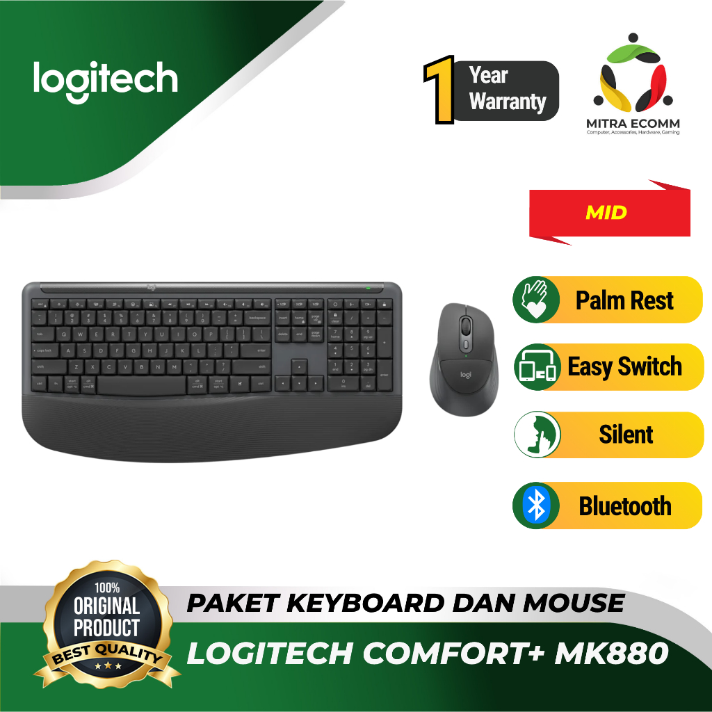 Jual Keyboard Mouse Logitech MK880 Wireless Signature Comfort Plus - Garansi Resmi | Shopee Indonesia